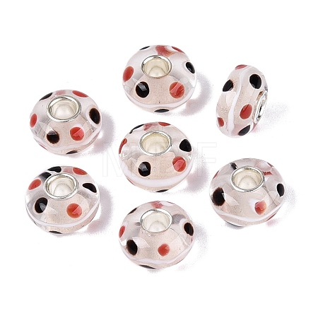 Handmade Lampwork Core European Beads LAMP-Q042-02A-1