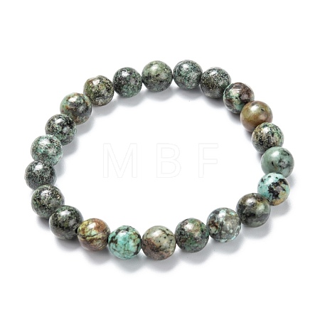 Natural African Turquoise(Jasper) Stretch Beaded Bracelets G-A185-01M-1