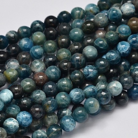 Round Natural Apatite Beads Strands G-K068-02-6mm-1