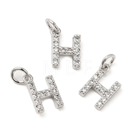 Brass Micro Pave Grade AAA Cubic Zirconia Charms ZIRC-P067-11P-H-NR-1