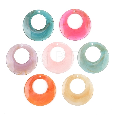Imitation Jade Resin Pendants RE-CBA476D-01A-1