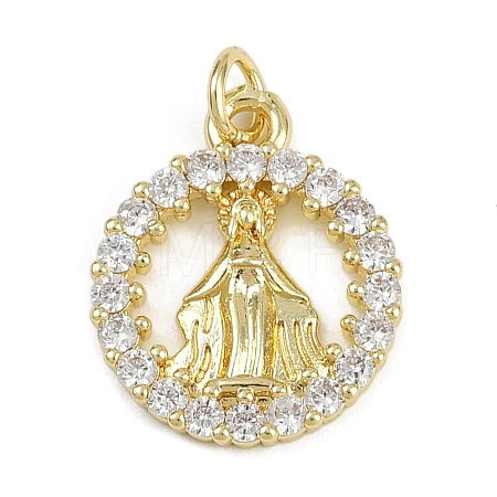 Brass Micro Pave Cubic Zirconia Pendants KK-Z123-24G-01-1