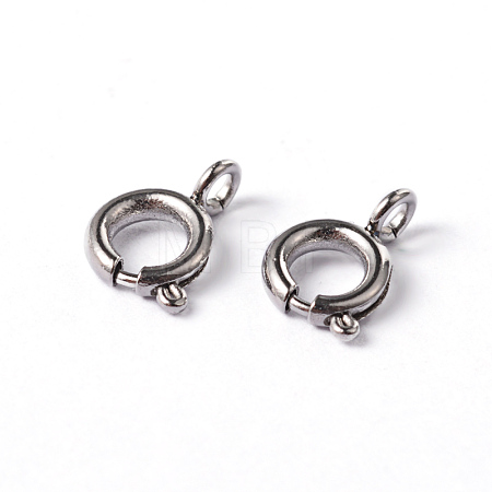 Tarnish Resistant 304 Stainless Steel Smooth Surface Spring Ring Clasps STAS-D149-01-1