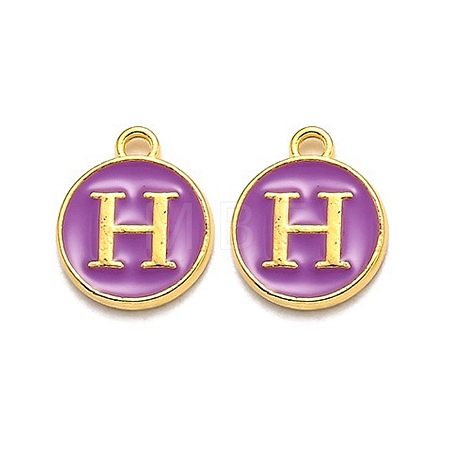 Golden Plated Alloy Enamel Charms LS-ENAM-Q437-12H-1