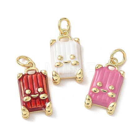 Brass Enamel Pendants KK-B155-18G-1