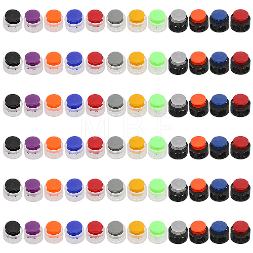 72Pcs 12 Colors Plastic Cord Locks Clip Ends PURS-CA0001-02-1