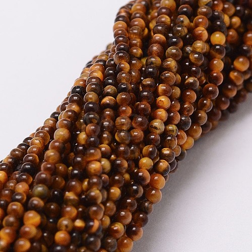 Natural Tiger Eye Beads Strands X-G-N0205-01B-2mm-1