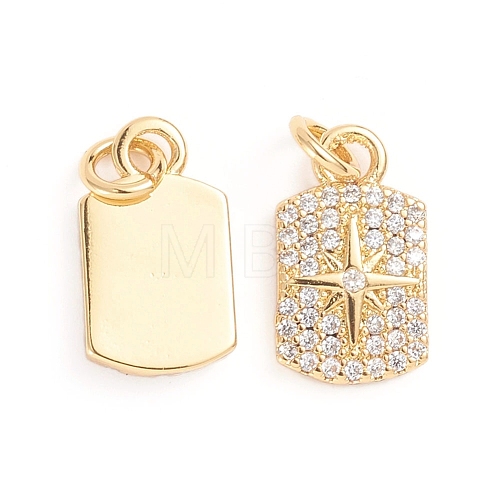 Brass Micro Pave Cubic Zirconia Pendants X-ZIRC-E164-31G-1