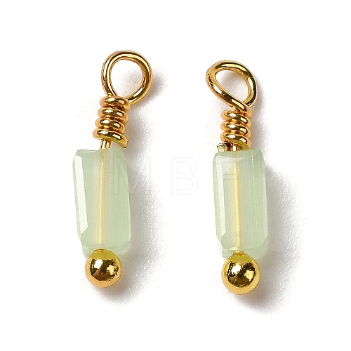 Imitation Jade Glass Charms KK-P242-14G-1