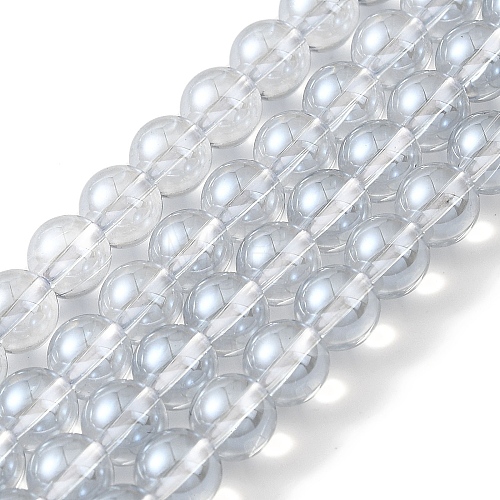 Transparent Electroplate Glass Beads Strands GLAA-T032-T6mm-C17-1