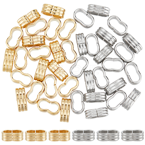 Unicraftale 40Pcs 2 Colors 201 Stainless Steel Slide Charms/Slider Beads STAS-UN0053-90-1