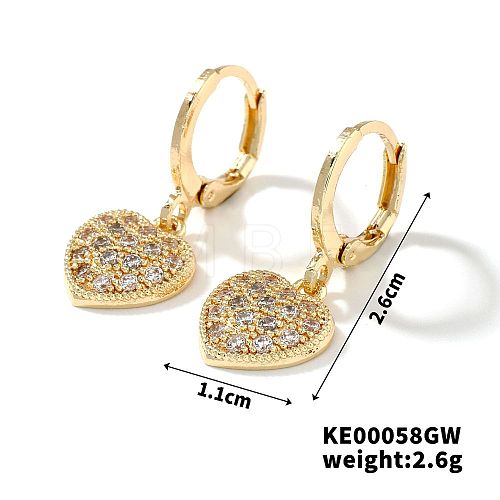 Elegant Japanese Style Copper & Zircon & Diamond Hoop Earrings HY8842-3-1