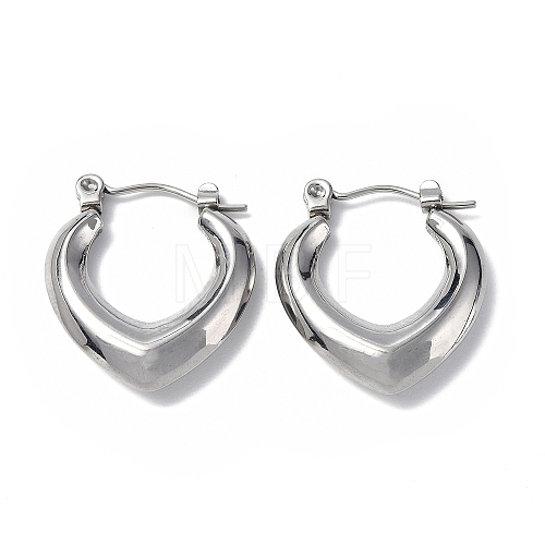 304 Stainless Steel Hollow Teardrop Hoop Earrings for Women STAS-B034-14P-1