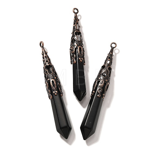 Natural Obsidian Pointed Big Pendants G-P560-02R-06-1