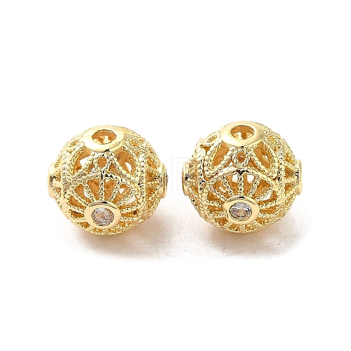 Rack Plating Brass Pave Cubic Zirconia Beads KK-D100-12G-02-1