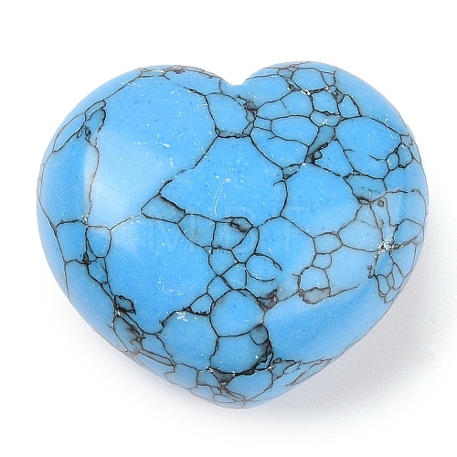 Synthetic Turquoise Thumb Massage Stone G-I367-06P-1