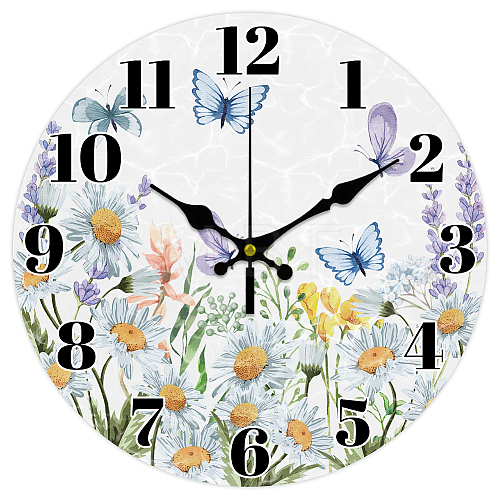 MDF Printed Wall Clock HJEW-WH0059-006-1