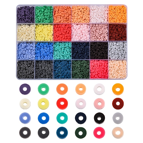 8400Pcs 24 Colors Eco-Friendly Handmade Polymer Clay Beads CLAY-YW0001-11B-4mm-1