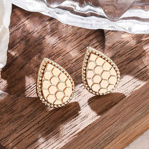 Brass Stud Earrings EJEW-D288-05G-1