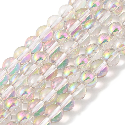 Transparent Electroplate Glass Beads Strands GLAA-T032-T4mm-C12-1