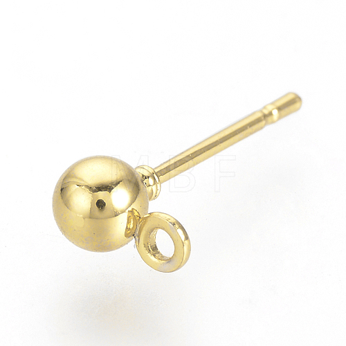 Iron Ball Stud Earring Findings X-KK-R071-09G-1