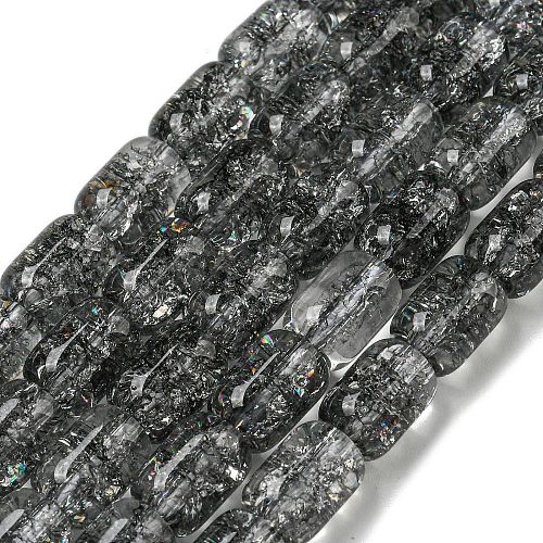 Transparent Crackle Glass Beads Strands GLAA-NH0001-04D-1