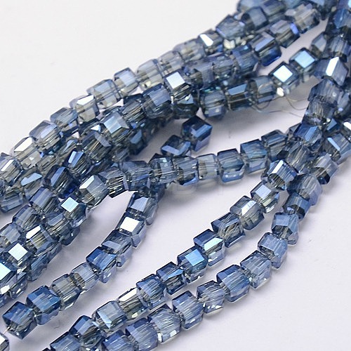 Electroplate Glass Bead Strands EGLA-J028-4x4mm-F27-1