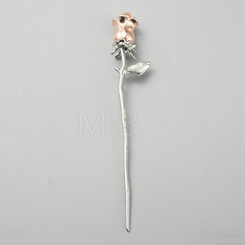 Rose Alloy Hair Sticks MRMJ-WH0077-031RG-1