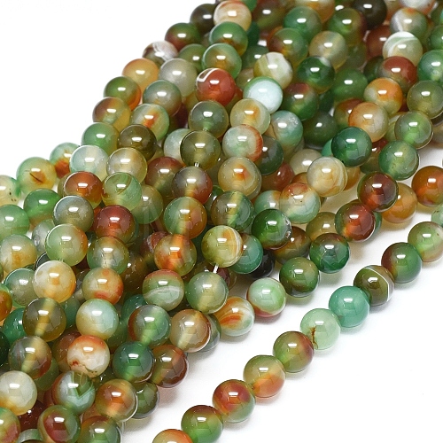 Natural Banded Agate/Striped Agate Beads Strands G-D0005-22-8mm-1