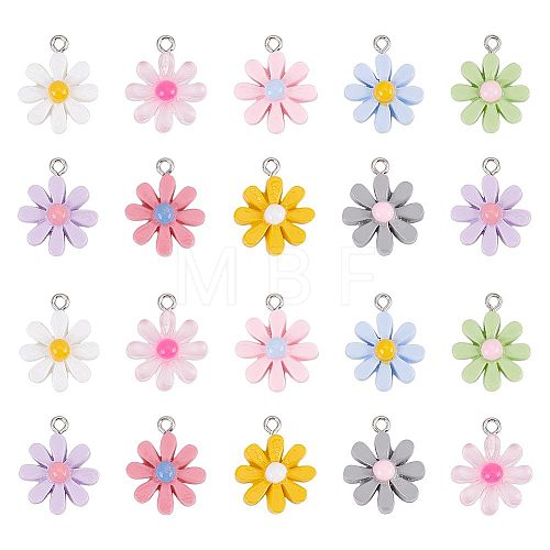 54Pcs 9 Styles Opaque & Transparent Resin Pendants RESI-AR0001-38-1