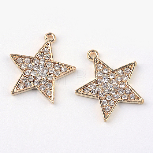 Alloy Rhinestone Pendants X-ALRI-Q065-31LG-1