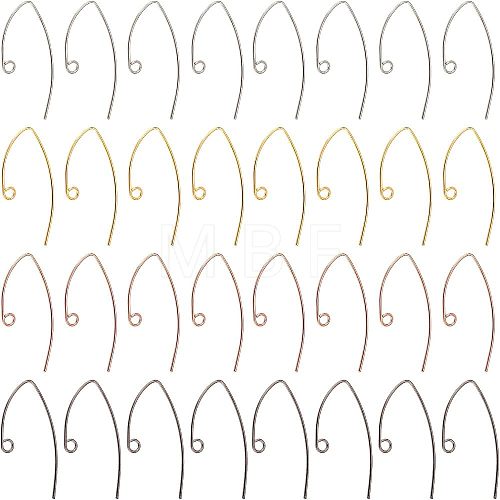 SUPERFINDINGS 80Pcs 4 Colors Brass Earring Hooks KK-FH0004-45-1