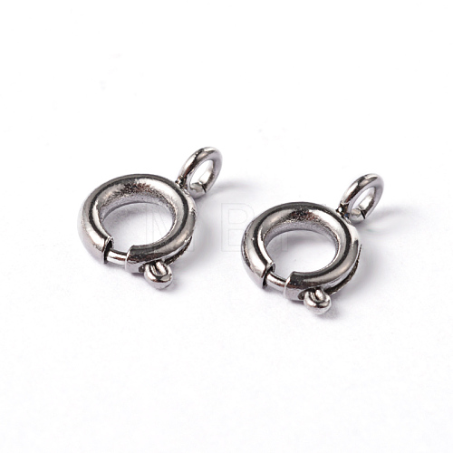 304 Stainless Steel Smooth Surface Spring Ring Clasps STAS-D149-01-1