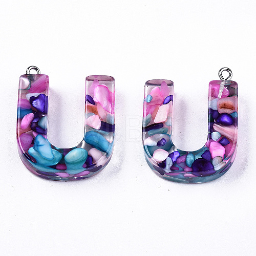 Transparent Epoxy Resin Pendants CRES-S364-001U-1