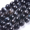 Natural Striped Agate/Banded Agate Beads Strands G-P364-11-6mm-1