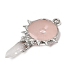Natural Rose Quartz Big Pendants G-G466-02P-11-2