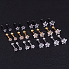 316L Surgical Stainless Steel Clear Cubic Zirconia Star Cartilage Earrings WGC4894-08-3