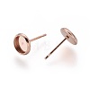 304 Stainless Steel Stud Earring Settings LS-X-STAS-K131-A-01RG-1