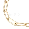Rice Natural Cultured Freshwater Pearl & Brass Paperclip Chain Bracelets for Women BJEW-JB13543-02-4