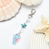 ABS Plastic Imitation Pearl & Synthetic Turquoise & Resin Pendant Decorations HJEW-YW00313-04-1