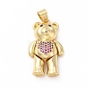 Rack Plating Brass Micro Pave Cubic Zirconia Pendants KK-G456-21G-2