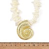 Ocean Brass Conch Shell Shape Pendant Natural Shell Chip Beaded Necklaces NJEW-JN06373-4