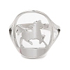 304 Stainless Steel Horse Adjustable Ring for Women RJEW-M149-21P-1