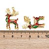 Christmas Brass Micro Pave Cubic Zirconia Enamel Pendants KK-B161-15G-01-3