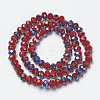 Electroplate Opaque Solid Color Glass Beads Strands EGLA-A034-P4mm-I16-2
