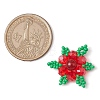 Woven Natural Carnelian(Dyed & Heated) & Glass Seed Beads Snowflake Multi-Strand Links NJEW-MZ00319-01-2