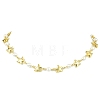 Ocean 304 Stainless Steel Sea Animals Handmade Link Chain Necklaces with White Round Shell Pearl Beads NJEW-JN06097-02-2