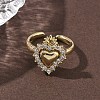 Brass Micro Pave Cubic Zirconia Cuff Rings RJEW-H236-24G-2