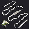 1Pc Plastic & Alloy & Polyester & Rhinestone Flower Bouquet Ribbon DIY-FG0010-32-7