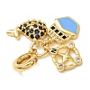 Brass Micro Pave Cubic Zirconia & Enamel Dangle Charms CU-CBA0A9C-04G-2